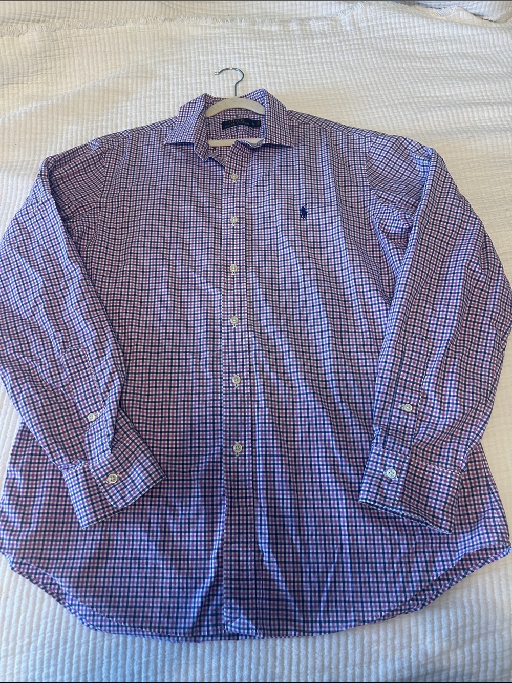 Polo by Ralph Lauren Blue and Purple Check Dress Shirt